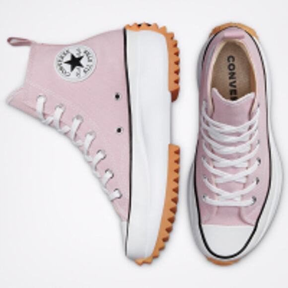 Converse Run Star Hike High Top Platform Sneaker Pink & White W 9 / M 7 - Picture 1 of 16